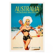 Retro Print - Australia The Beaches Are Calling